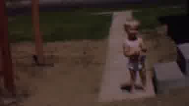Phoenix Arizona USA (1956): Little Blonde Boy In Diaper On Front Yard