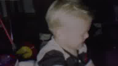 Phoenix Arizona USA (1956): Little Blonde Baby Boy In Striped Shirt On Floor