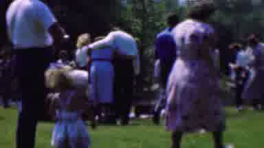 Dallas Texas USA (1956): Kids And Adults Gathered In A Park On The Green Grass By