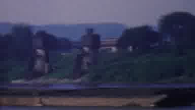 Covington Kentucky USA (1961): Barge Floating Down River In An Enviroment With