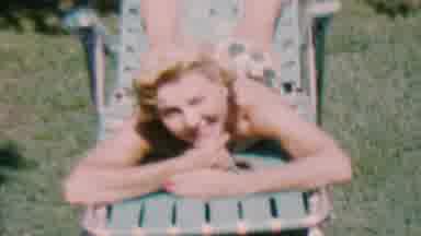 Hatfield Pennsylvania USA (1956): Sun Bathing In A Lawn Chair
