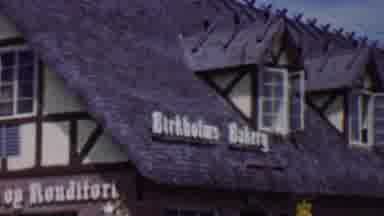Solvang California USA-1955: View Of The Birkholm's Bakery & Cafe