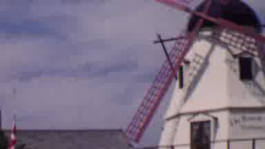 Solvang California USA (1955): Windmill And Buildings In Brown And White
