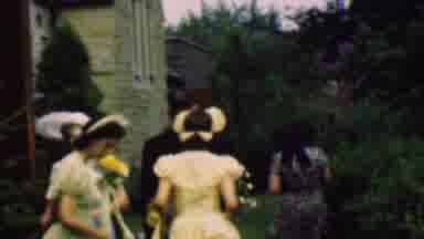 Detroit Michigan USA (1950): Wedding Ceremony And People Gathering