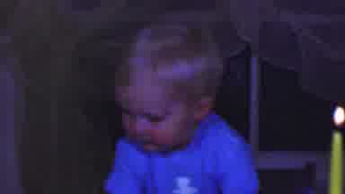 Terra Haute Indiana USA-1963: A Beautiful Baby Boy Playing By Candlelight