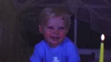 Terra Haute Indiana USA (1963): Toddler Boy Grinning And Standing Beside Lit