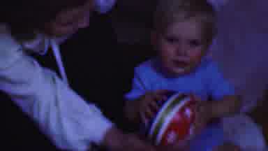 Terra Haute Indiana USA (1963): Happy Baby Gets Bouncy Ball From Mother