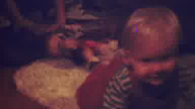 Terra Haute Indiana USA (1963): A Mother Crawling After Her Toddler.