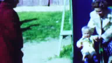 Terra Haute Indiana USA-1963: Toddler Takes First Steps in Backyard