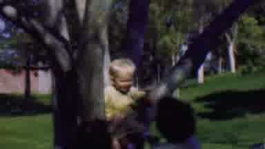 Terra Haute Indiana USA (1963): Baby Playing Outside With Family Posing For A