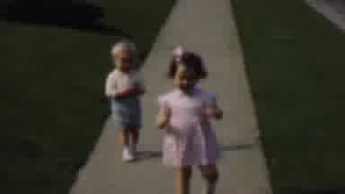 Terra Haute Indiana USA (1963): Toddlers Playing Outside On A Sidewalk