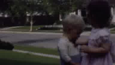 Terra Haute Indiana USA (1963): Caucasian Children With Adults On Street And On