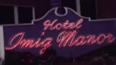 San Diego California USA (1961): Sign Saying Imig Manor Hotel And Statue Of