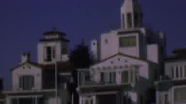 San Diego California USA (1961): Two Whitewashed Buildings With Spanish Tile