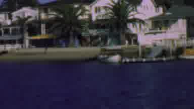 San Diego California USA (1961): Houses And Boat Docks And Palm Trees Run Along