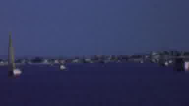 San Diego California USA (1961): Boats Float At Anchor In A Bay With A Tree-Lined