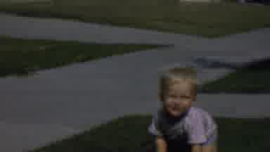 San Diego California USA (1961): White Blond Toddler Sitting In The Grass Playing