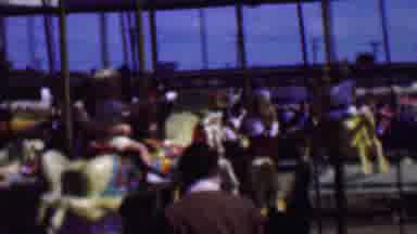 Terra Haute Indiana USA (1963): Children And Parents Ride On A Merry-Go-Round