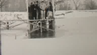 Albany New York USA (1937): Boys Dive Into Cold Water During Winter