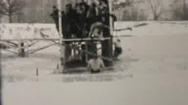 Albany New York USA (1937): Men In Various Stages Of Dress Gather On A Platform To