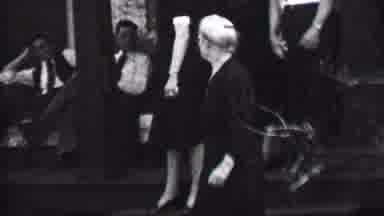 Albany New York USA (1937): People Walking Down A Set Of Stairs At An Outdoor