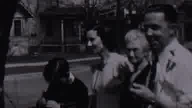 Albany New York USA (1937): Friends And Family Gather On The Front Lawn To Catch
