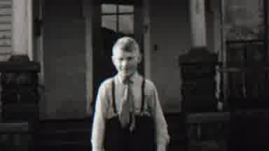 Beachwood New Jersey USA (1937): A Young Boy Walking Backwards, And Then A Man