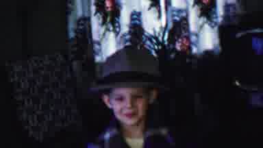Des Moines Iowa USA (1959): Little Boy In Daddy's Hat Smiling And Waving To The