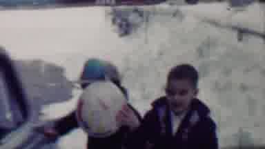 Grand Rapids Michigan USA (1958): Children Outside During The Winter With Elder
