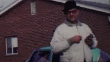 Grand Rapids Michigan USA (1958): Next To The Brick Building Aan In Fedora And