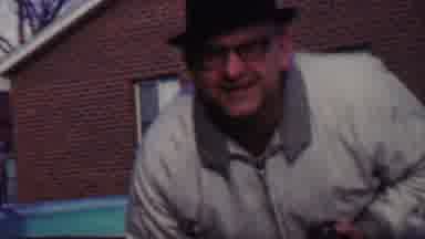 Grand Rapids Michigan USA (1958): Grandpa Surprised To See His Grandson Coming To