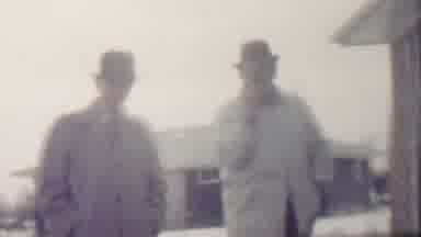 Grand Rapids Michigan USA (1958): Two Men In Hats And Coats Standing Outside In