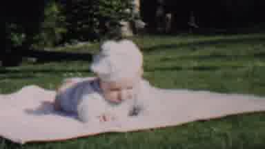 Lincoln Nebraska USA (1962): Baby, Human, Cute, Park, Blanket, Park, Grass, Hat,