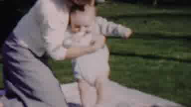 Lincoln Nebraska USA (1962): Women Holding Baby And Older Couple At Picnic