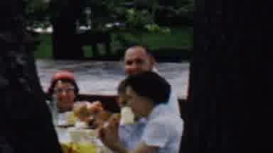 Louisiana USA-1959: Family Picnic At Table Near Boat Dock