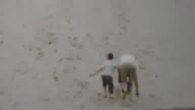 Louisiana USA (1959): Father And Son Walk On A Beach