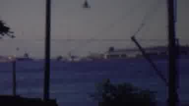 LOUISIANA USA-1959: Distant Waterfront View with Boats and Building