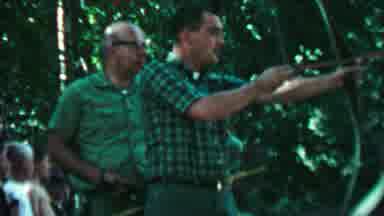 Farragut State Park Idaho USA (1967): Adult Male Learning To Shoot A Bow And Arrow