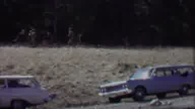 Farragut State Park Idaho USA (1967): Three Vehicles On The Side Of The Road With