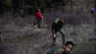 Farragut State Park Idaho USA (1967): Boy Scout Children Shoveling Landscaping