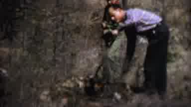 Farragut State Park Idaho USA (1967): Man Digs Hole In Ground With Boy