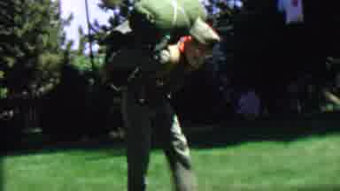 Farragut State Park Idaho USA (1967): Young Child Carrying Heavy Backpack With