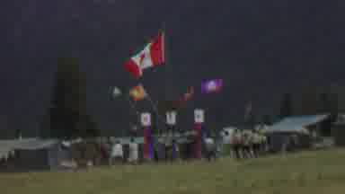 Farragut State Park Idaho USA (1967): Canadian Flag Flies With Marching And Totem