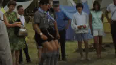 Farragut State Park Idaho USA (1967): People Watching Boy Scouts Dancing At A Camp