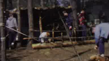 Farragut State Park Idaho USA (1967): Men Building A Cabin In The Woods