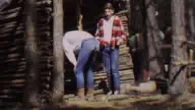 Farragut State Park Idaho USA (1967): Two Young Men Talking In A Covered Shelter