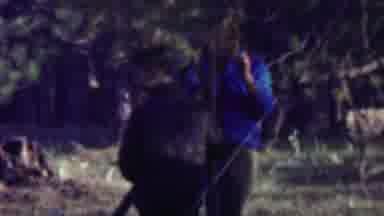 Farragut State Park Idaho USA (1967): Men Talking And Shaving Outside At Campsite