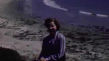 San Diego California USA (1961): Well Dressed Woman Sitting On A Beach With Ocean