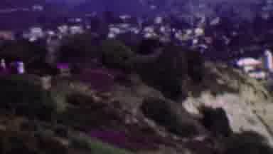 San Diego California USA-1961: Woman at Beach, Hillside Garden View, Purple Flowers, 1960s Home Movie