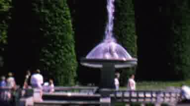 St Paul Minnesota USA (1962): Rushing Fountain With People Walking By.